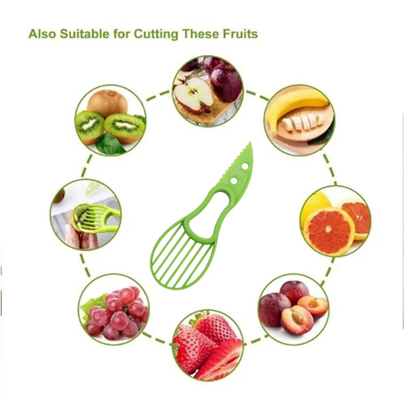 3 In 1 Multi-Function Avocado Peeler Pulp Separator Plastic Orange Kiwi Fruit Peeler Knife Cutter Household Kitchen Accessories