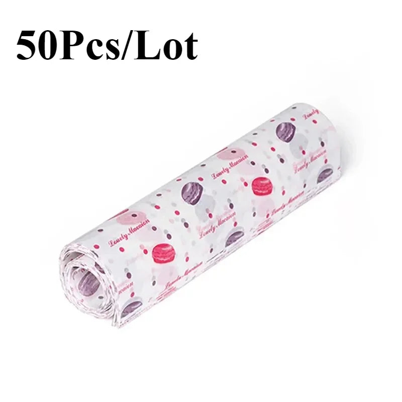 50PCS/1Lot Wax Paper Food Wrappers Wrapping Paper Food Grade Grease Paper for Bread Sandwich Burger Oilpaper Baking Tool baking